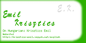 emil krisztics business card